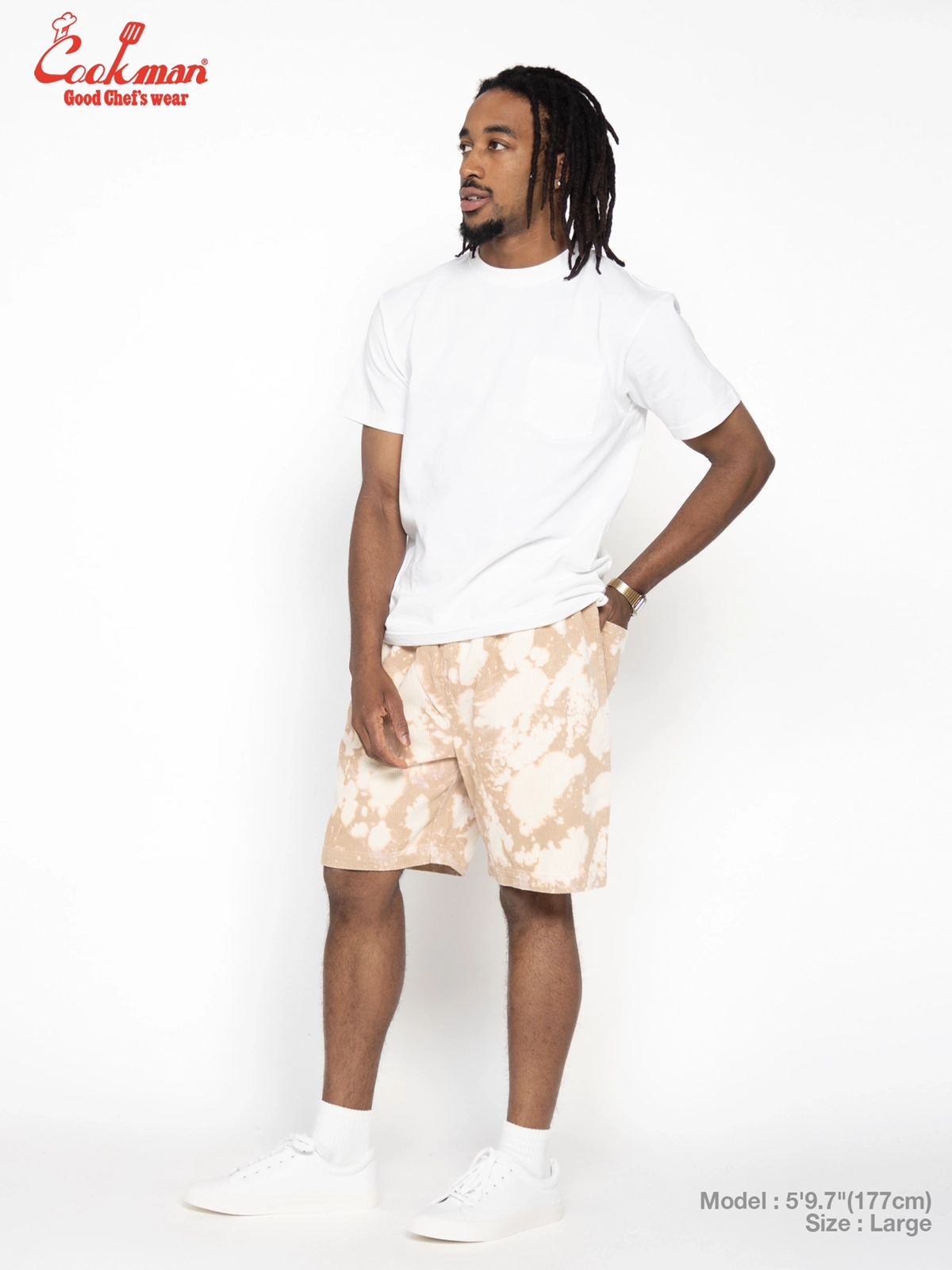 �����եѥ�� Chef Pants Short Corduroy Bleach Beige