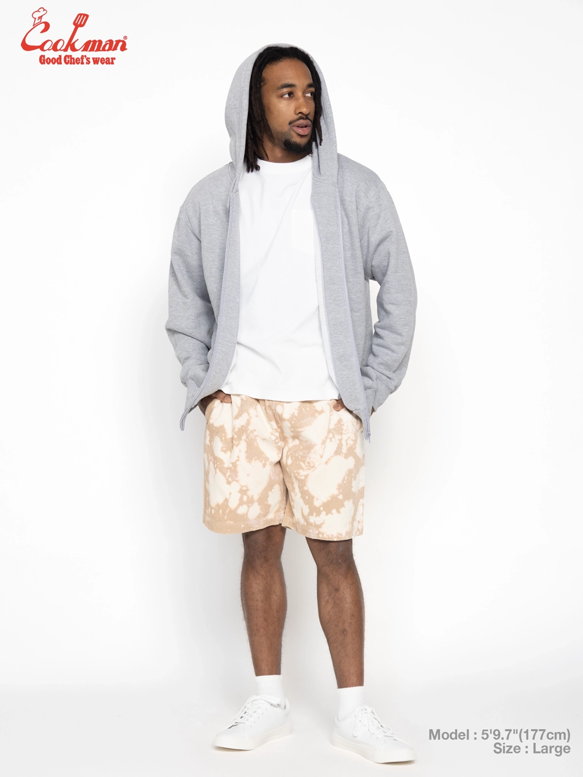 �����եѥ�� Chef Pants Short Corduroy Bleach Beige