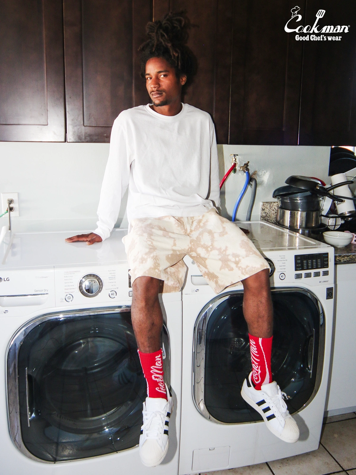 �����եѥ�� Chef Pants Short Corduroy Bleach Beige