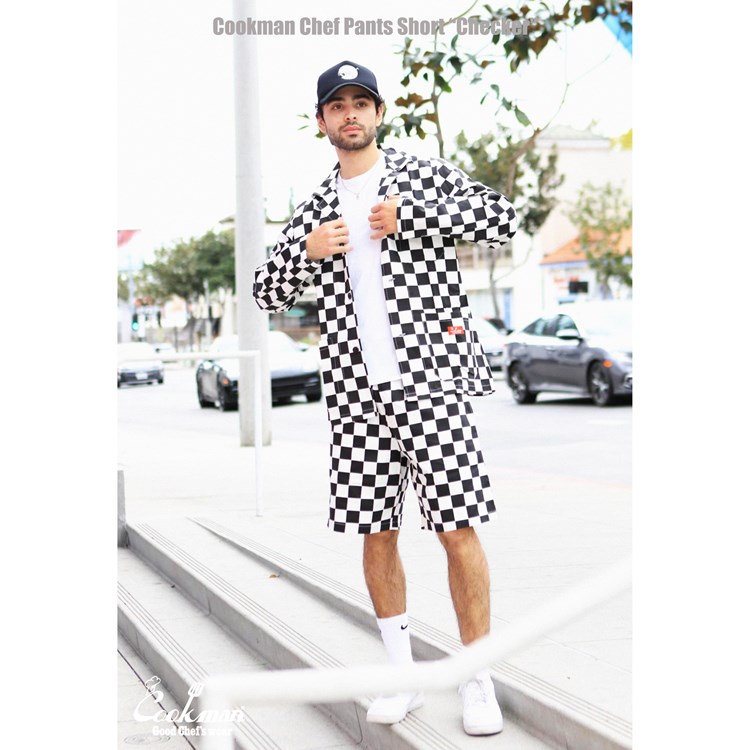 եѥ Chef Pants Short Checker Black