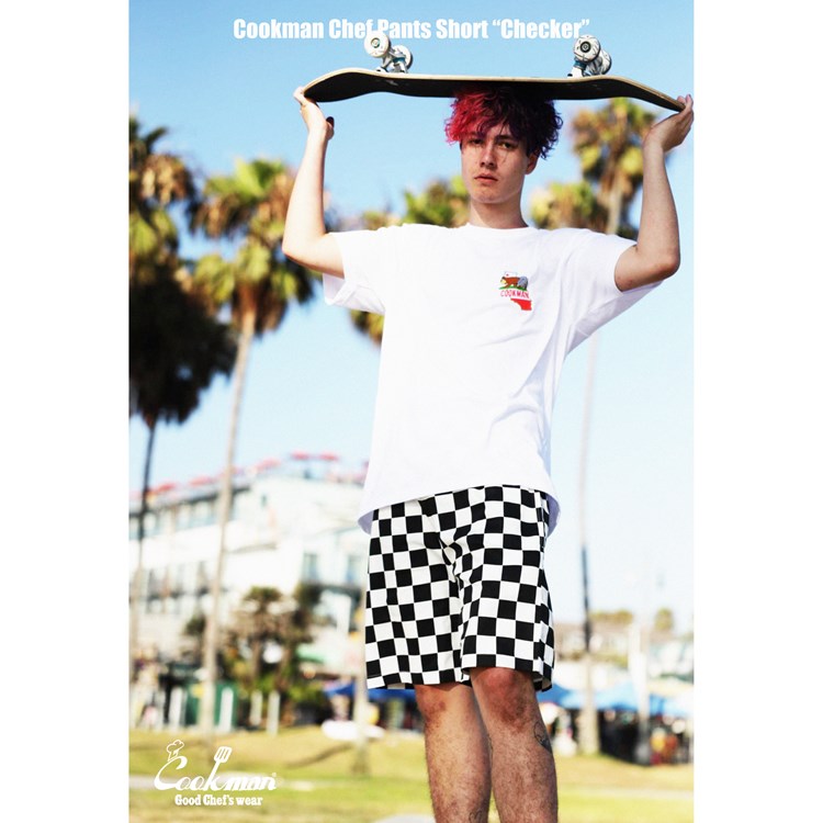 եѥ Chef Pants Short Checker Black