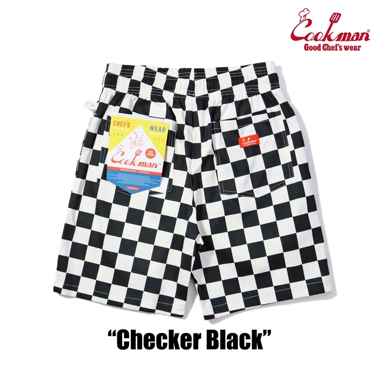 եѥ Chef Pants Short Checker Black