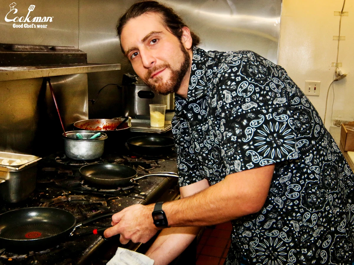 �������� Work Shirts Short Sleeve Light Paisley Black