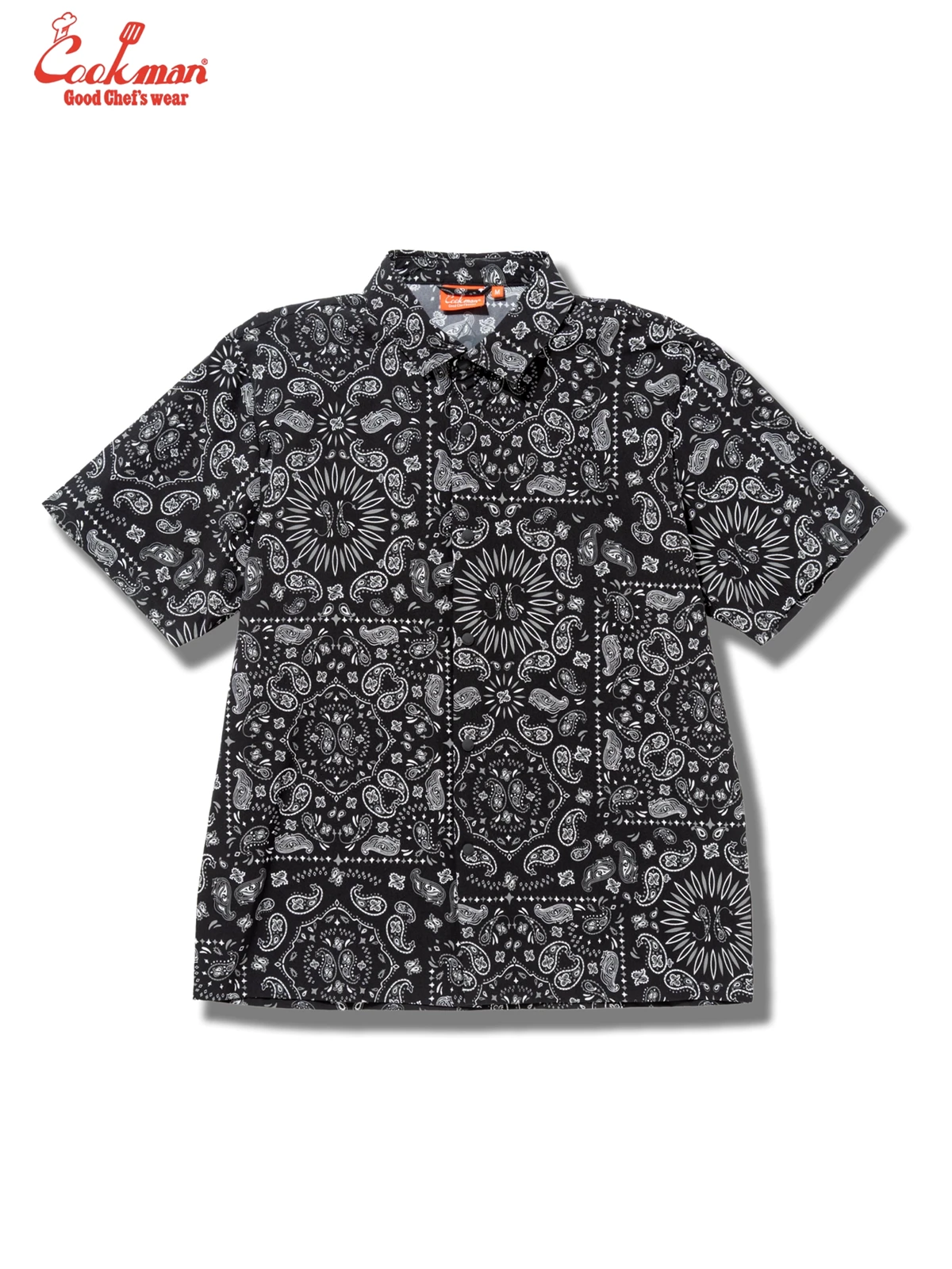 �������� Work Shirts Short Sleeve Light Paisley Black