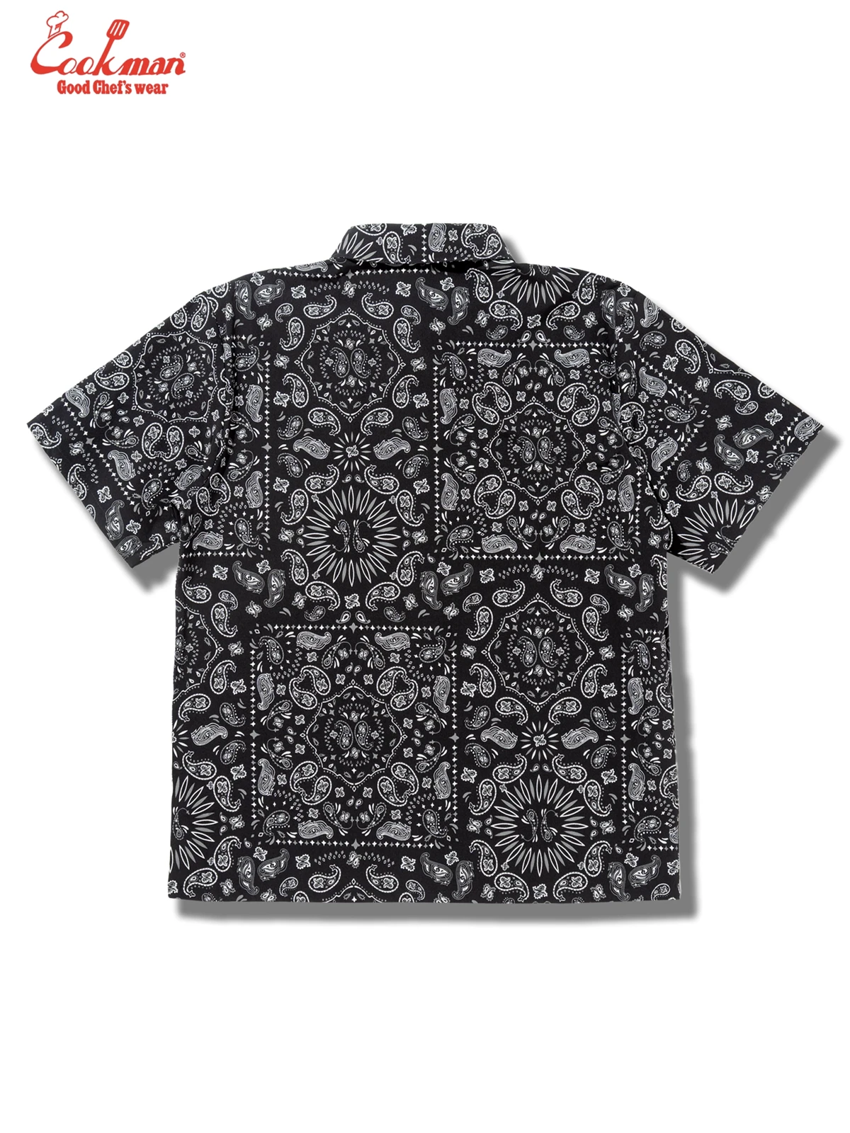 �������� Work Shirts Short Sleeve Light Paisley Black