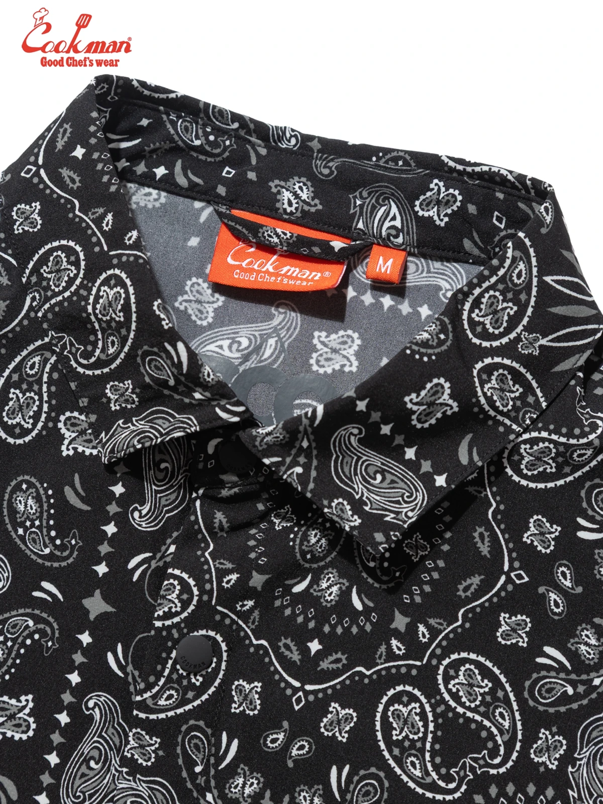 �������� Work Shirts Short Sleeve Light Paisley Black