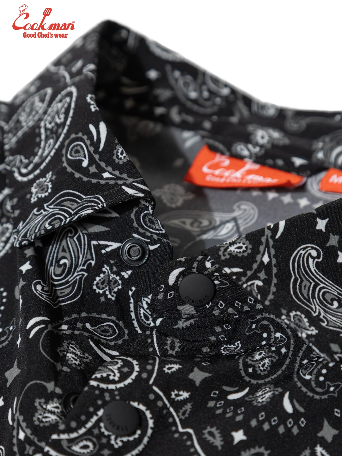 �������� Work Shirts Short Sleeve Light Paisley Black