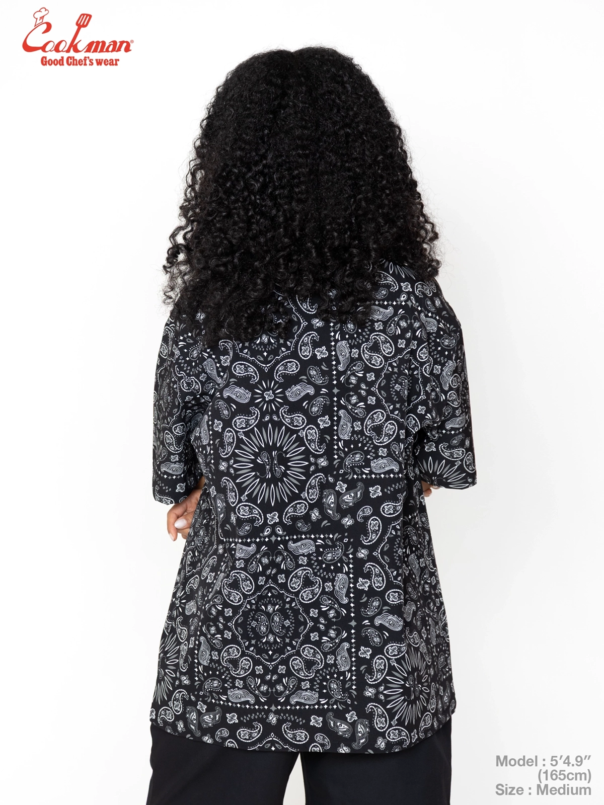 �������� Work Shirts Short Sleeve Light Paisley Black