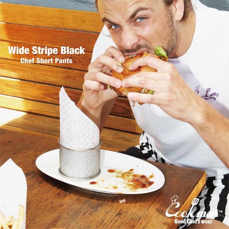 �����եѥ�� Chef Pants Wide Stripe Black