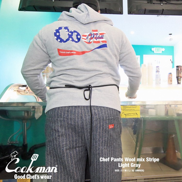 �����եѥ�� Chef Pants Wool Mix Stripe Light Gray