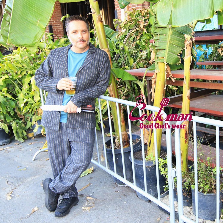 �����եѥ�� Chef Pants Wool Mix Stripe Light Gray