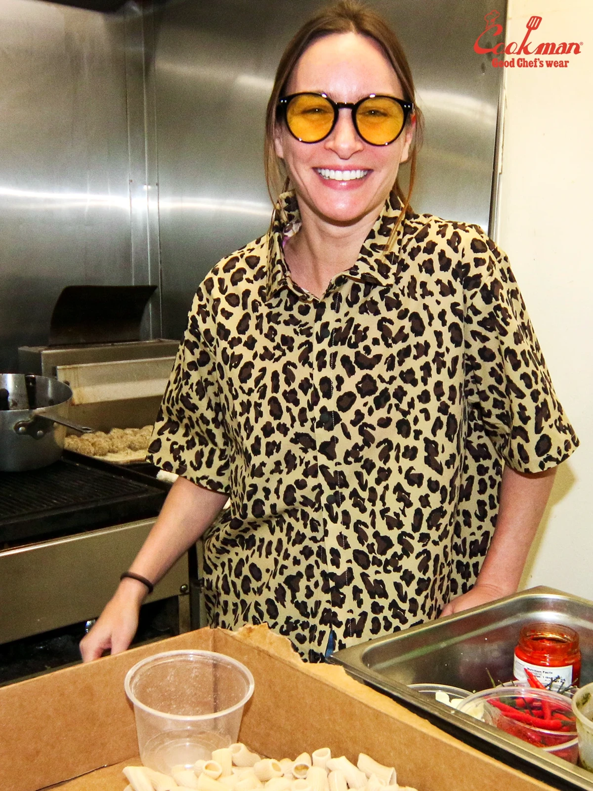 �������� Work Shirts Short Sleeve Light Leopard Beige