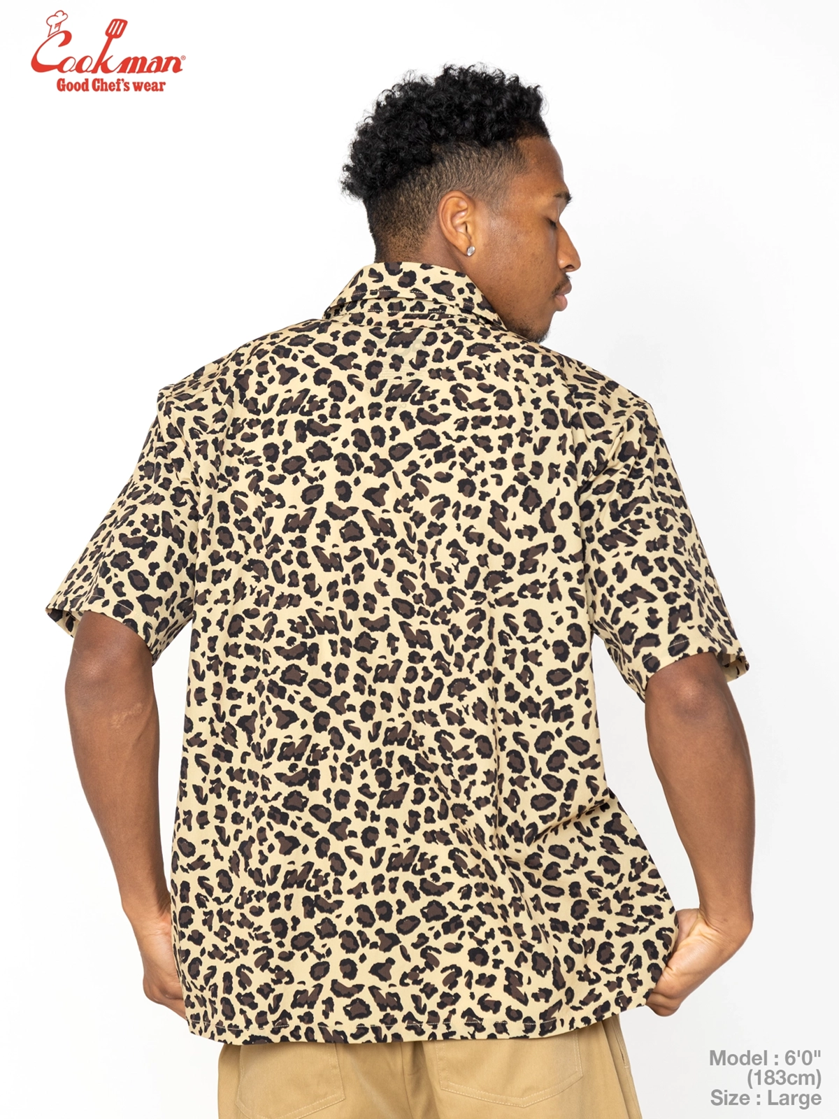 �������� Work Shirts Short Sleeve Light Leopard Beige