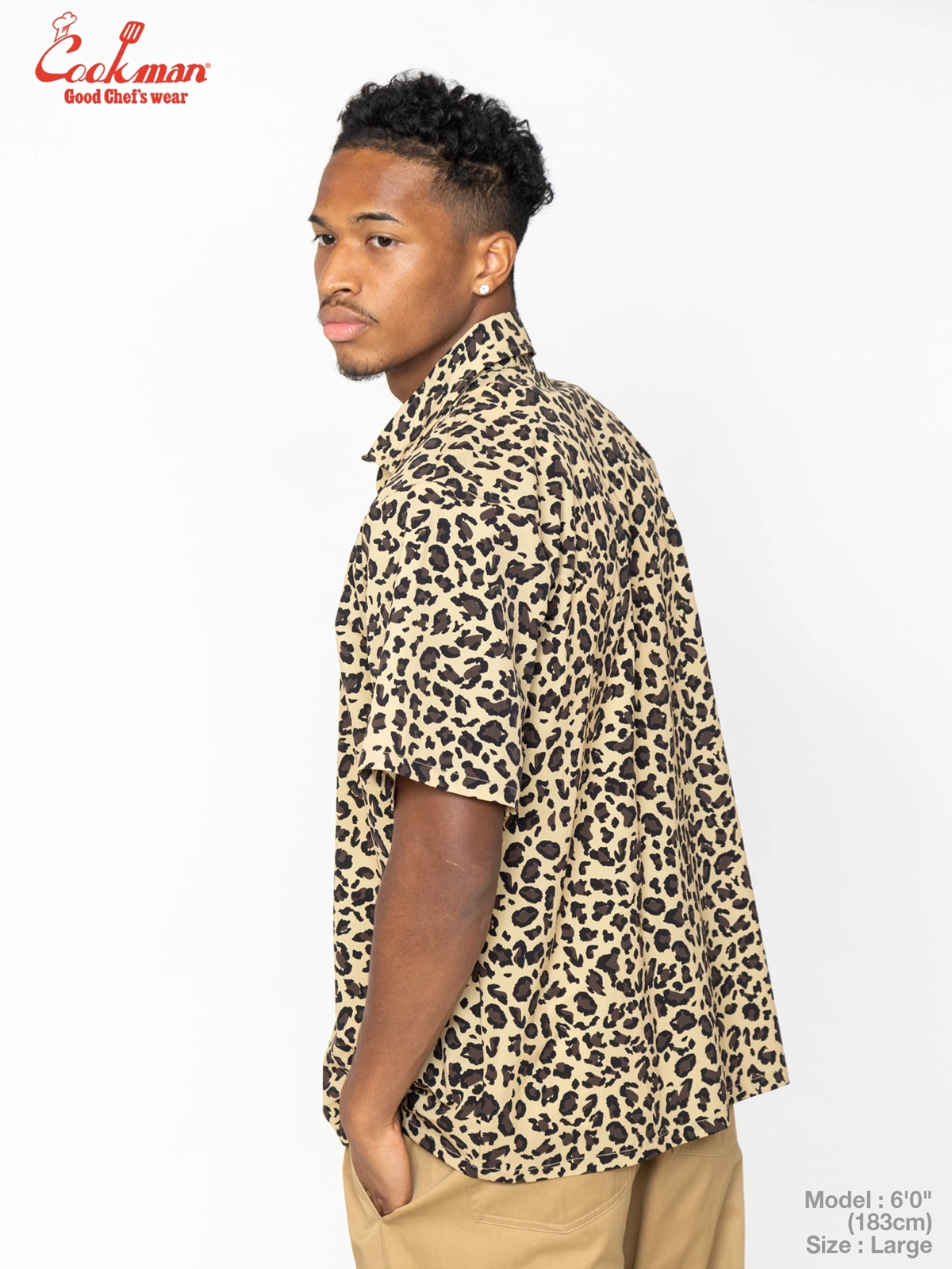 �������� Work Shirts Short Sleeve Light Leopard Beige