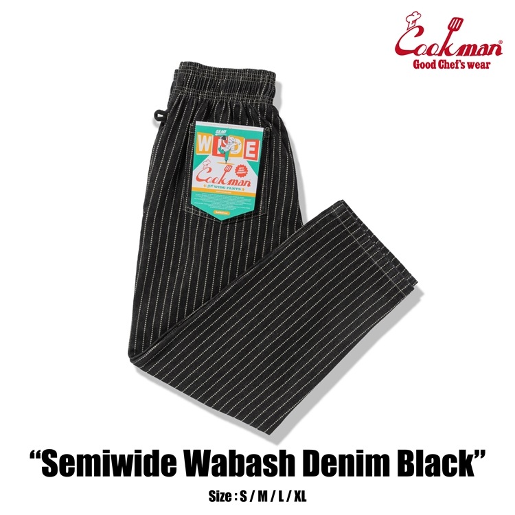 �����եѥ�� Chef Pants Semiwide Wabash Denim Black