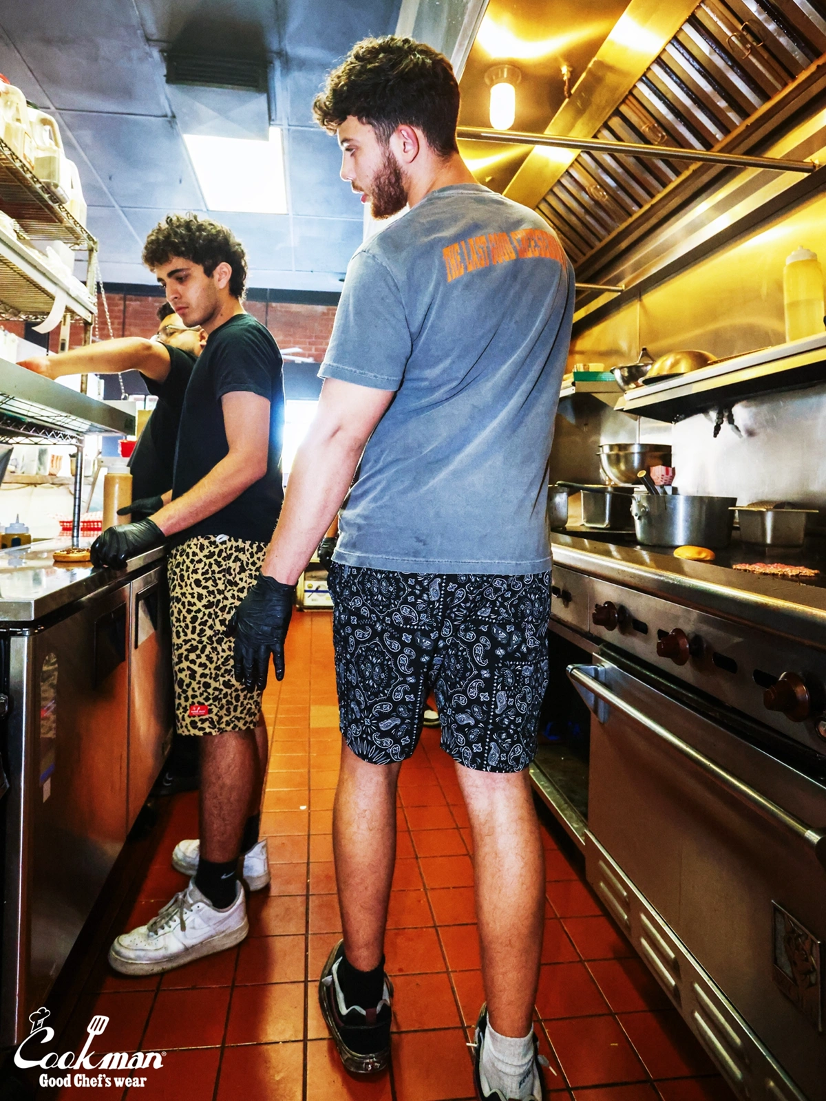 �����եѥ�� Chef Pants Short Light Paisley Black