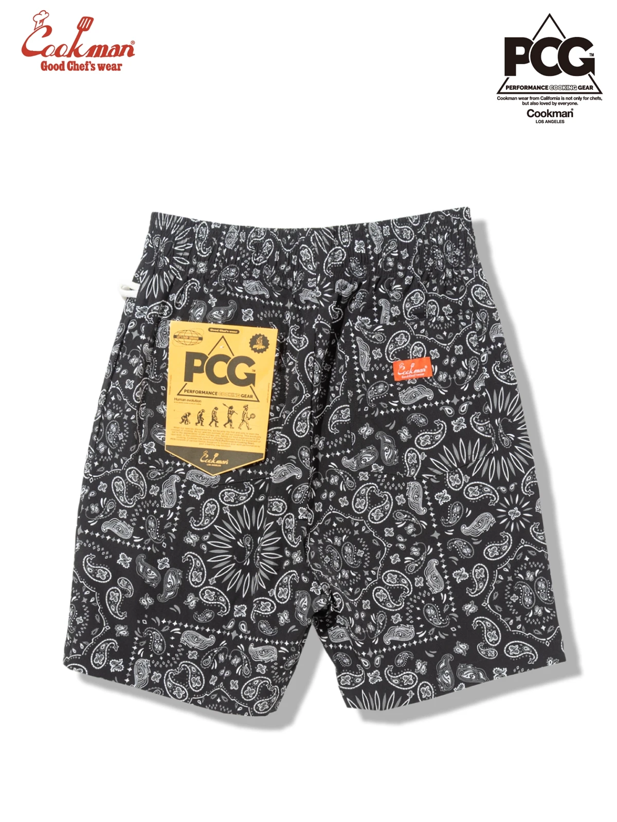 �����եѥ�� Chef Pants Short Light Paisley Black