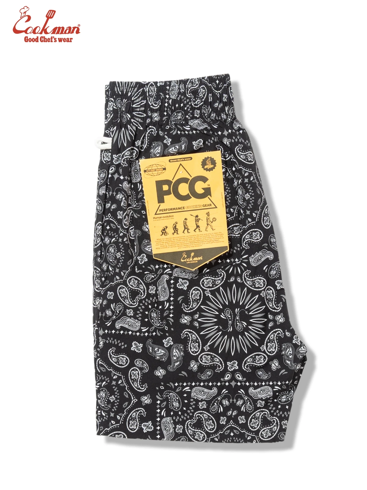 �����եѥ�� Chef Pants Short Light Paisley Black