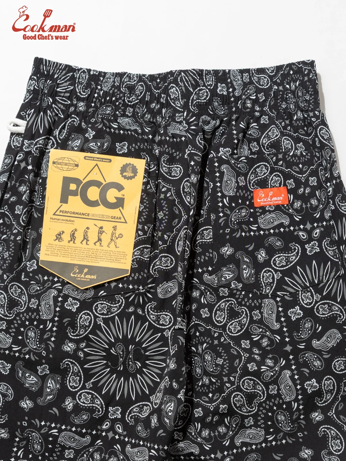 �����եѥ�� Chef Pants Short Light Paisley Black