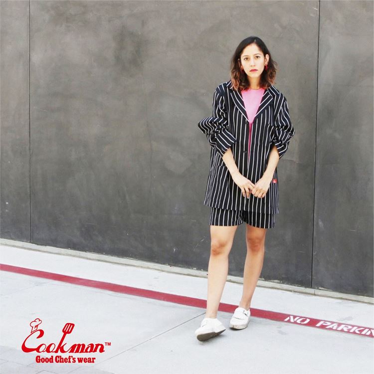 �����եѥ�� Chef Pants Short Stripe Black