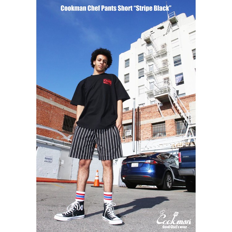 �����եѥ�� Chef Pants Short Stripe Black