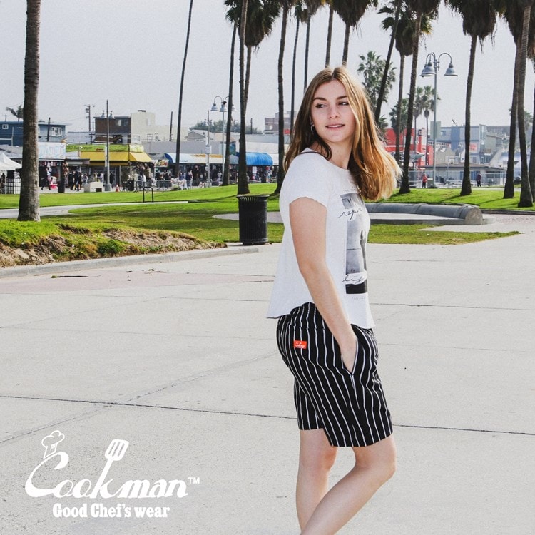 �����եѥ�� Chef Pants Short Stripe Black