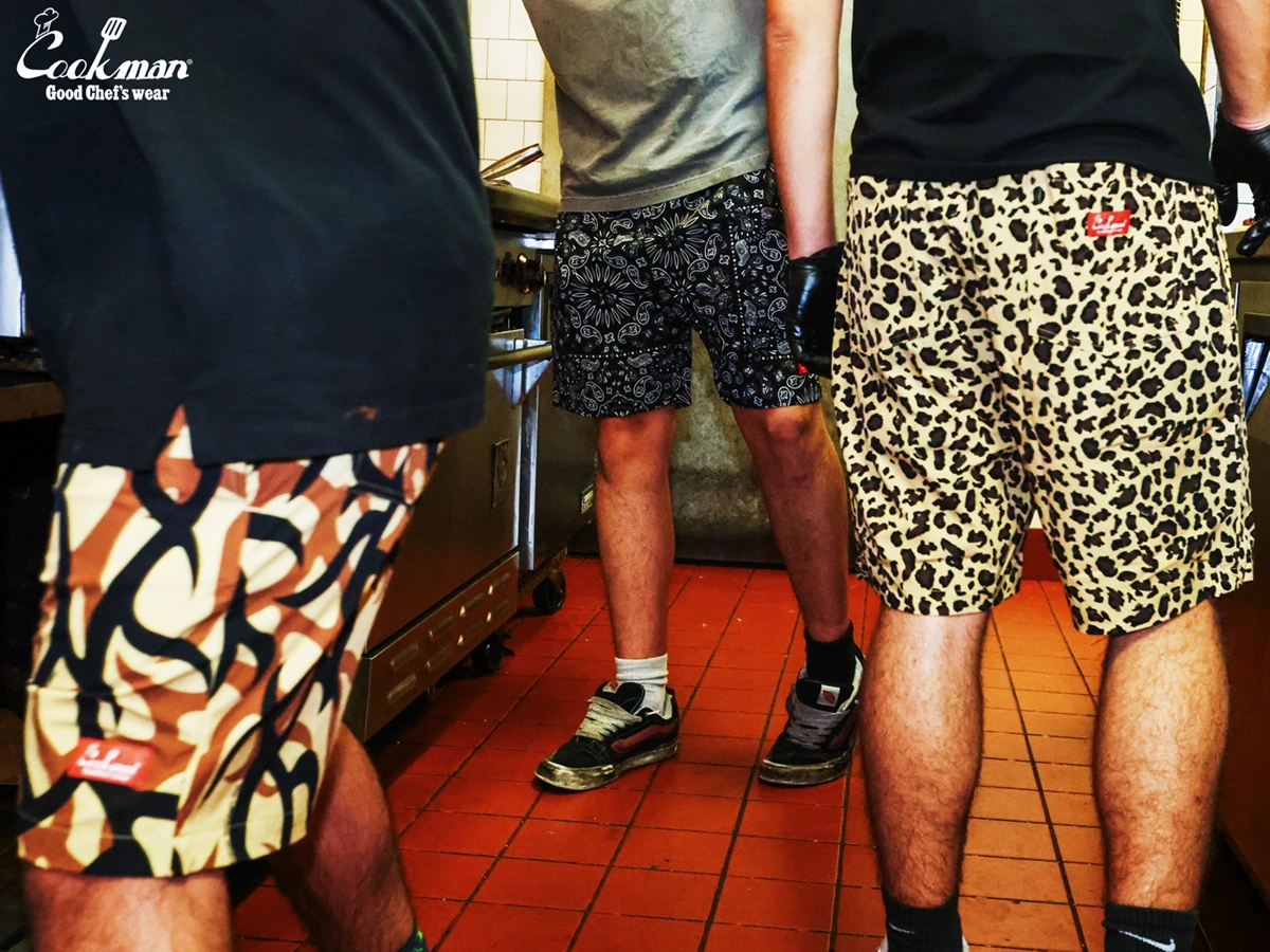 �����եѥ�� Chef Pants Short Light Leopard Beige