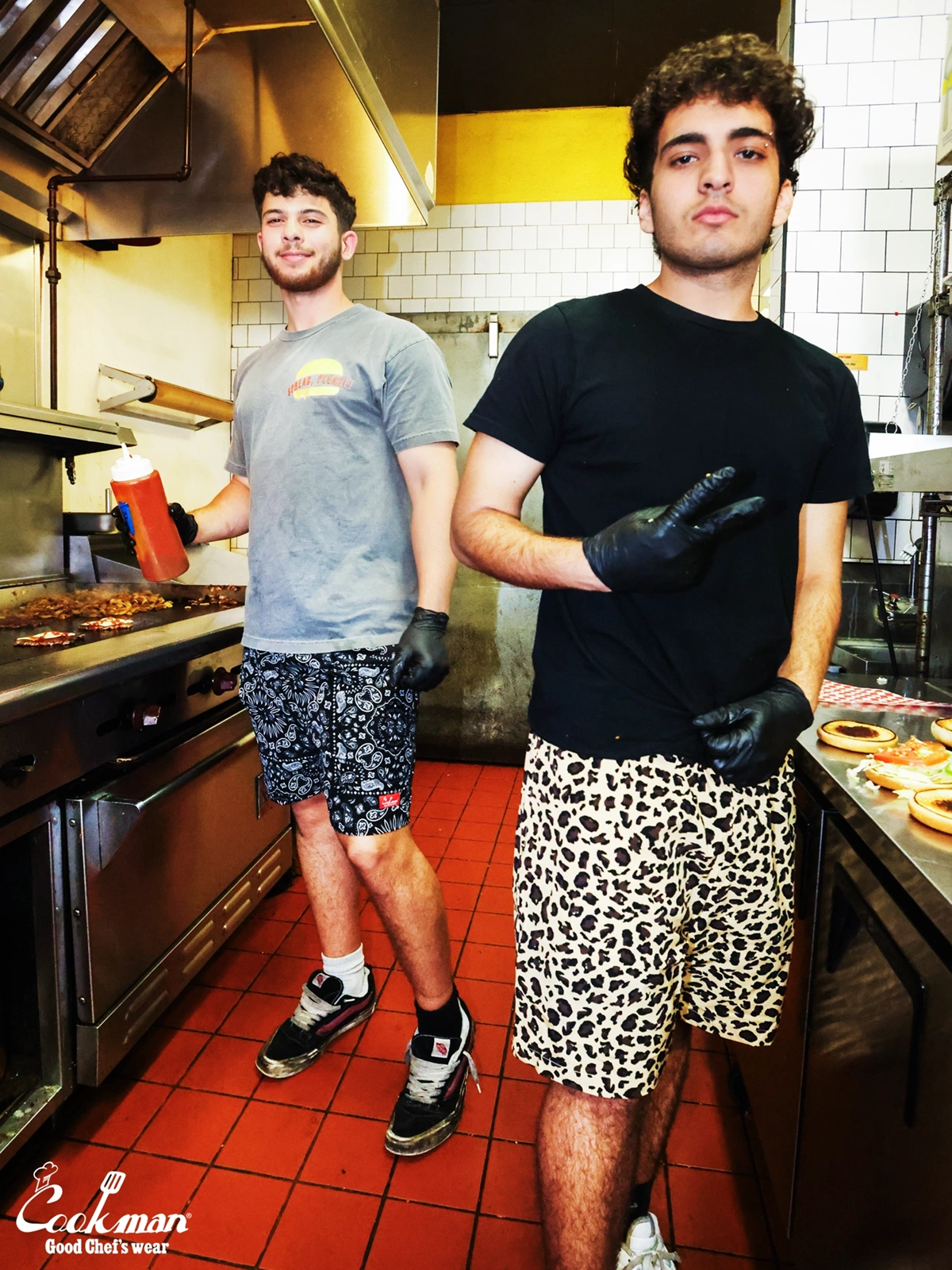 �����եѥ�� Chef Pants Short Light Leopard Beige
