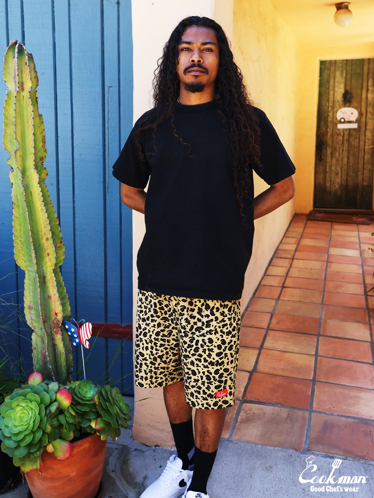 �����եѥ�� Chef Pants Short Light Leopard Beige