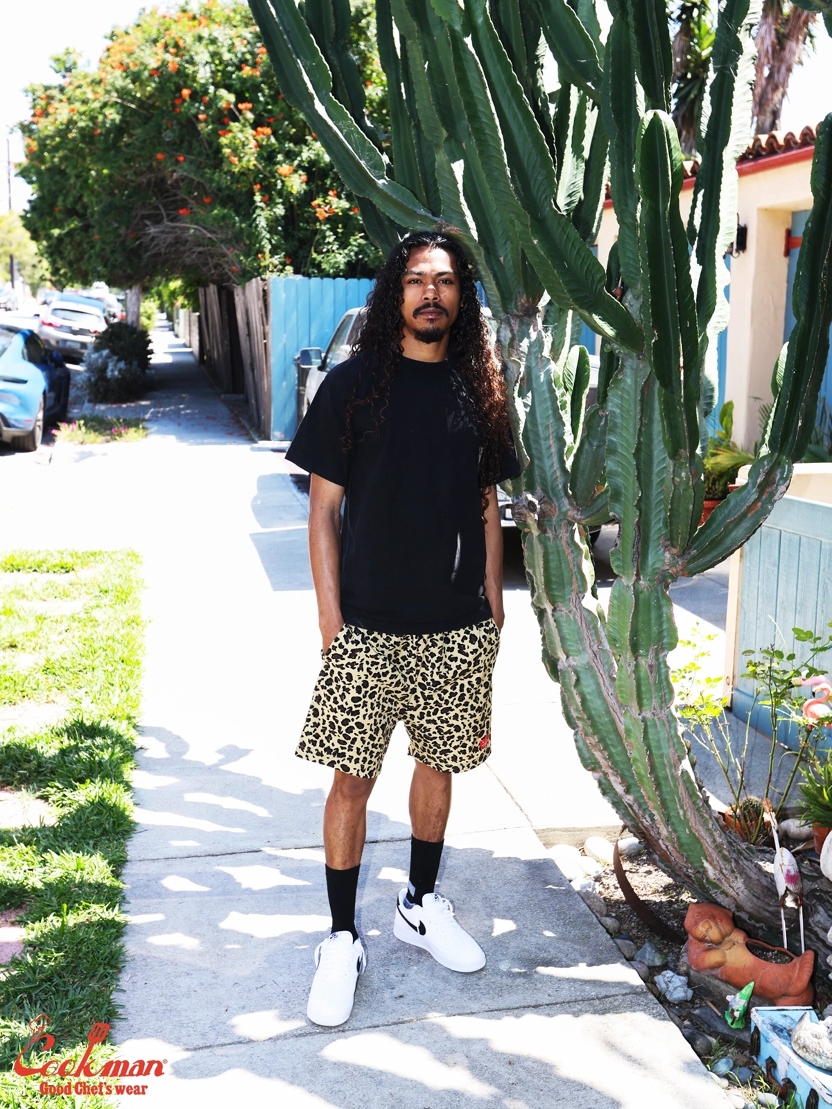 �����եѥ�� Chef Pants Short Light Leopard Beige