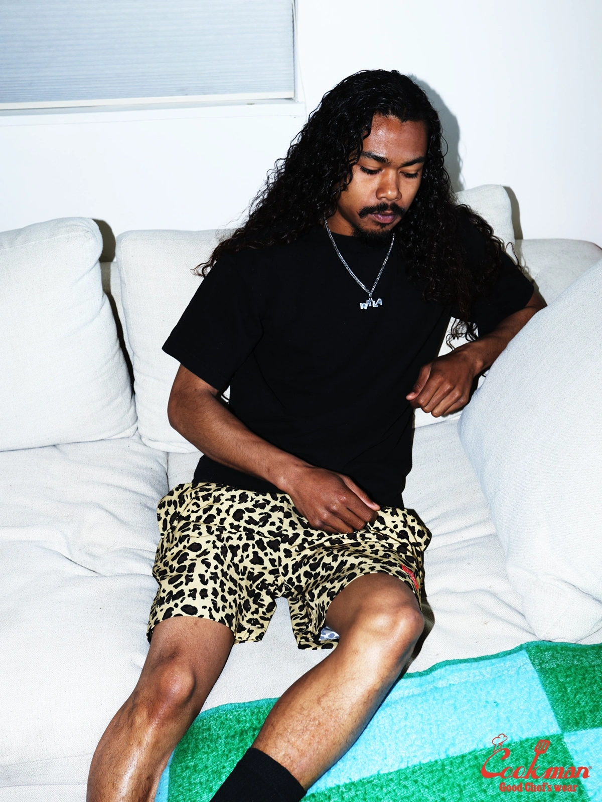 �����եѥ�� Chef Pants Short Light Leopard Beige
