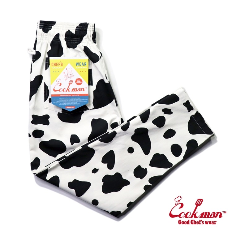 cookman Chef Pants Cow Black シェフパンツ 牛 柄 COOKMAN クックマン シェフパンツ Chef Pants Cow Black カウ
