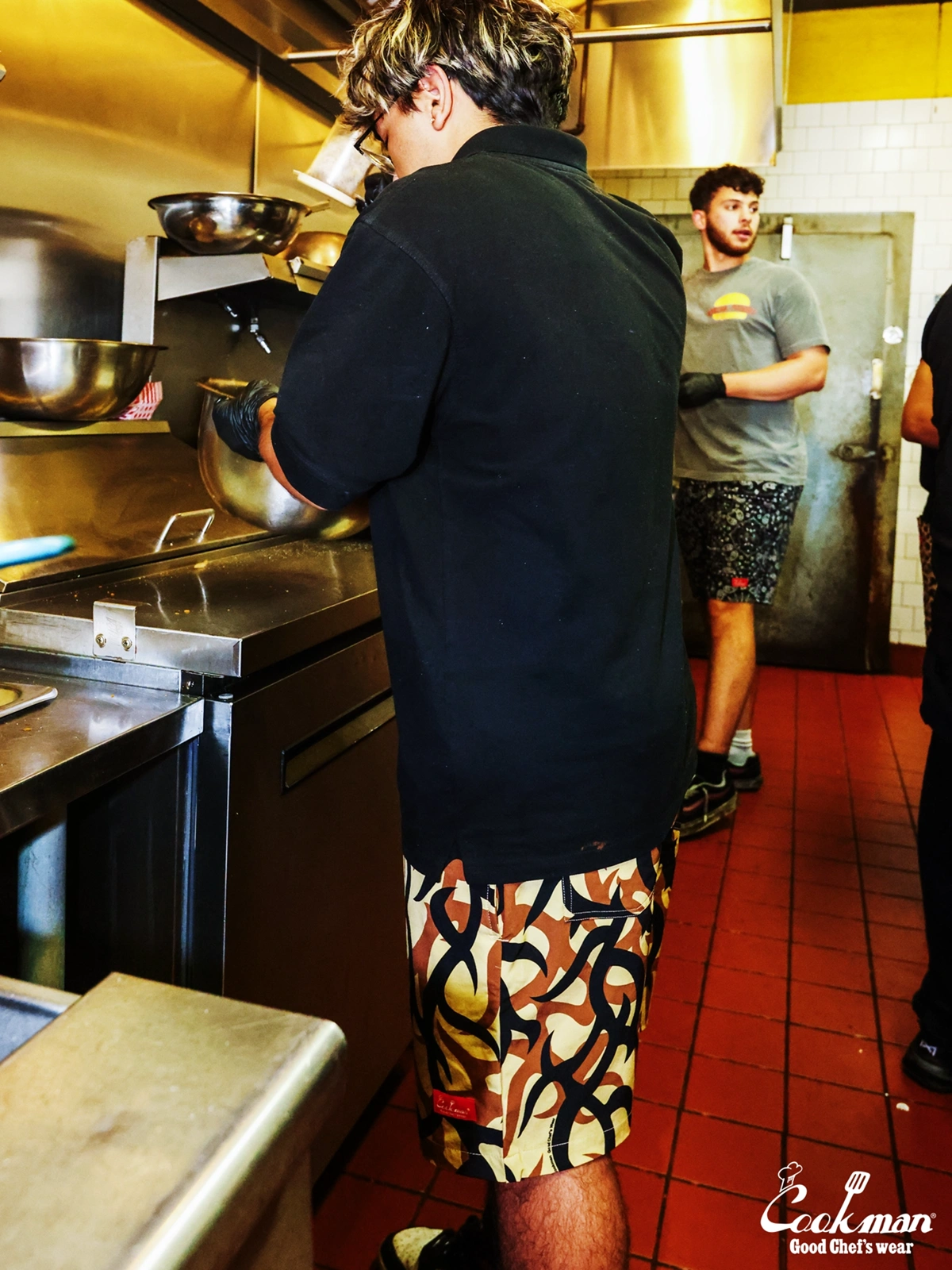 �����եѥ�� Chef Pants Short Light Tribal Camo Beige