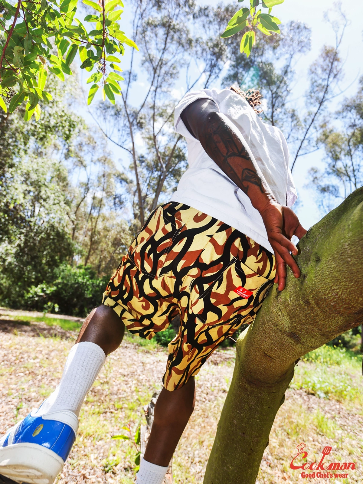 �����եѥ�� Chef Pants Short Light Tribal Camo Beige