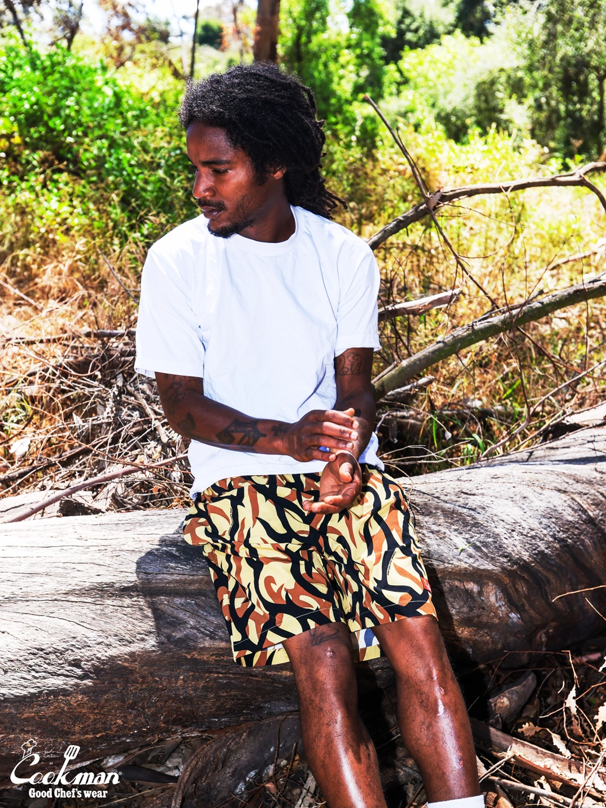 �����եѥ�� Chef Pants Short Light Tribal Camo Beige