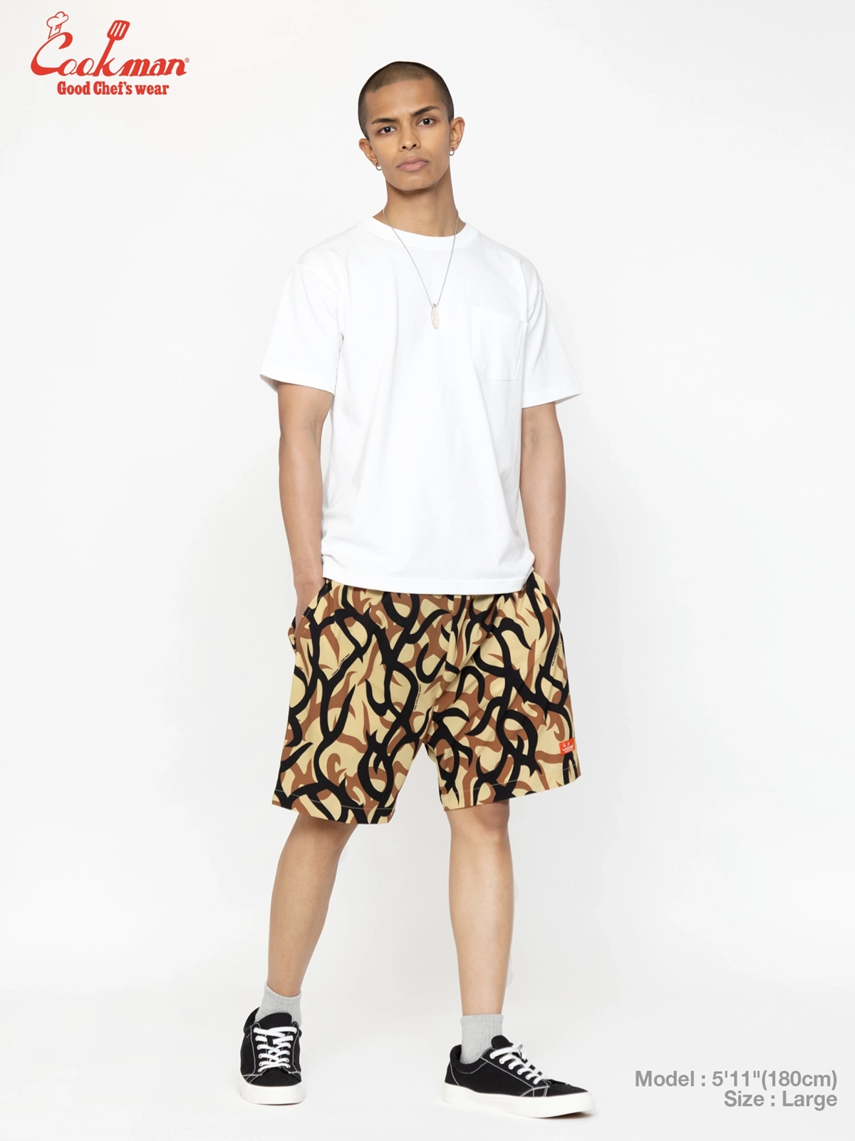 �����եѥ�� Chef Pants Short Light Tribal Camo Beige