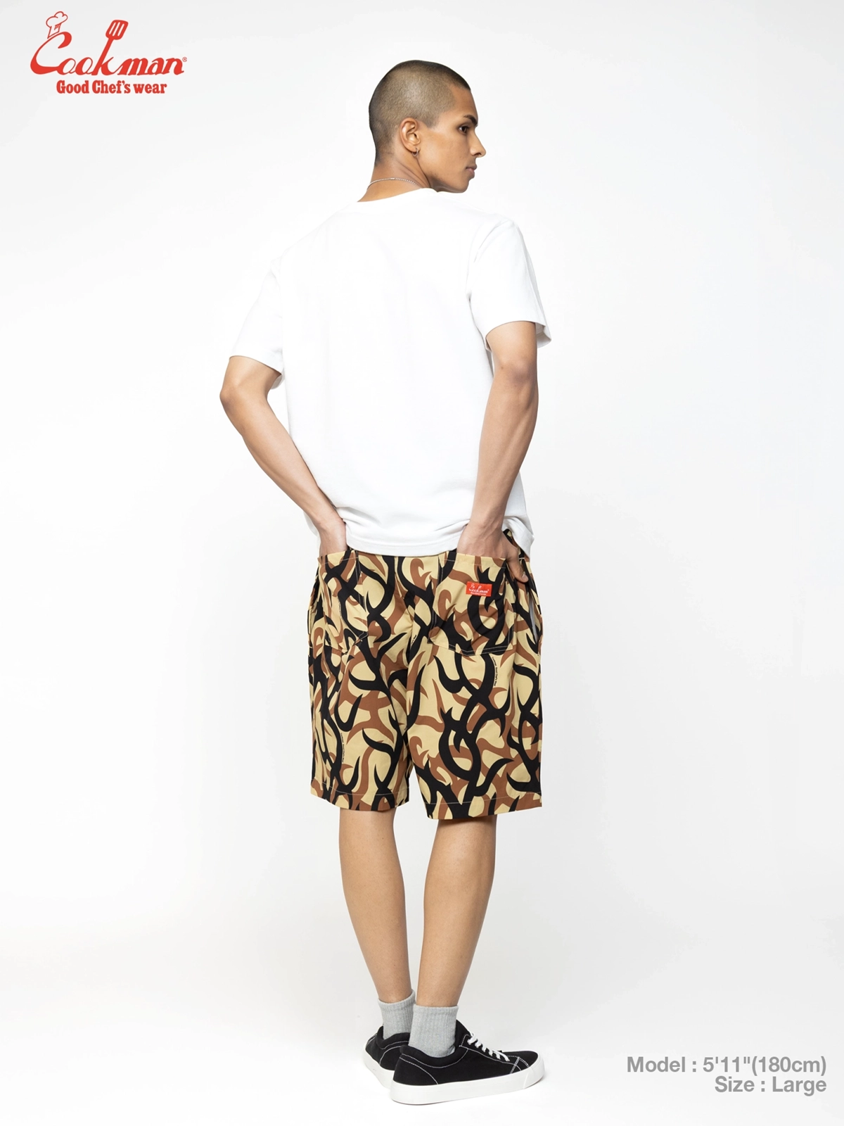�����եѥ�� Chef Pants Short Light Tribal Camo Beige