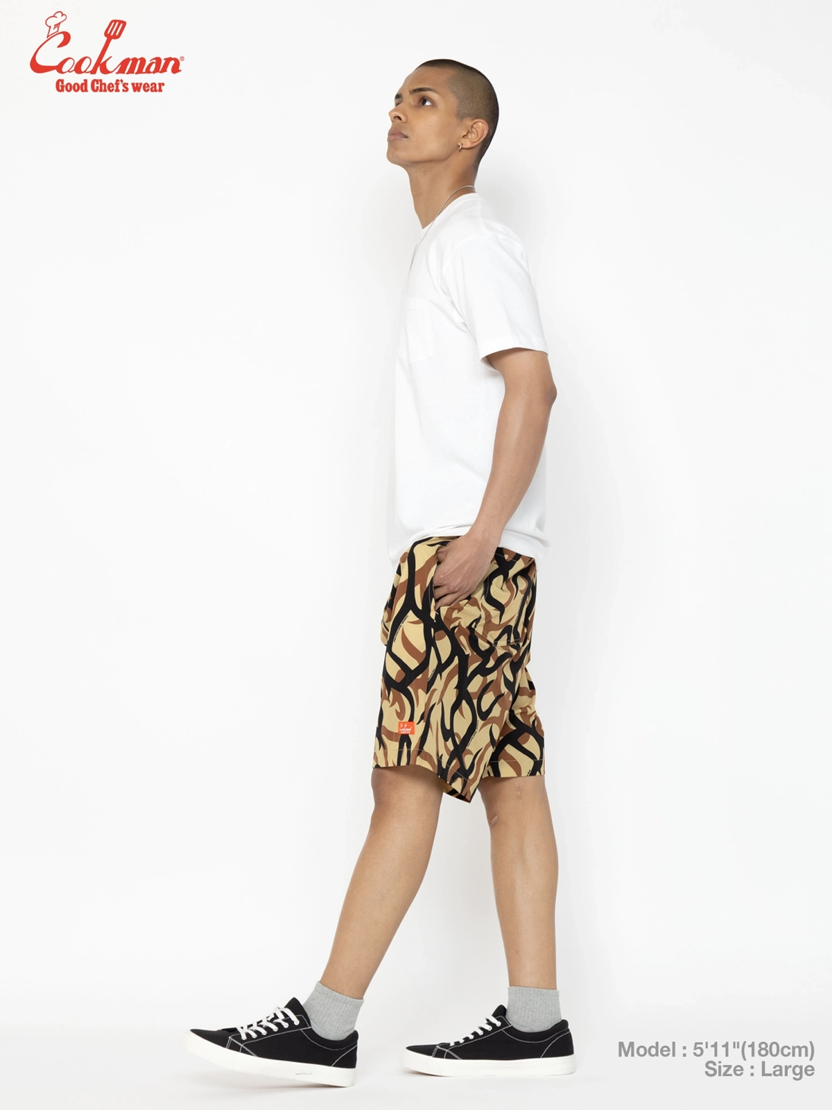�����եѥ�� Chef Pants Short Light Tribal Camo Beige