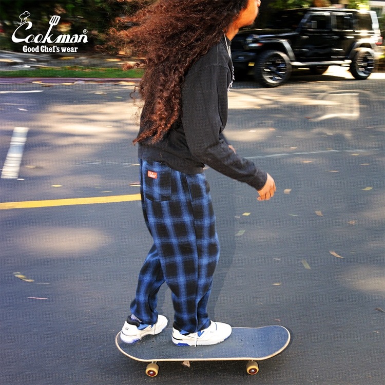 �����եѥ�� Chef Pants Tweed Ombre Check Blue