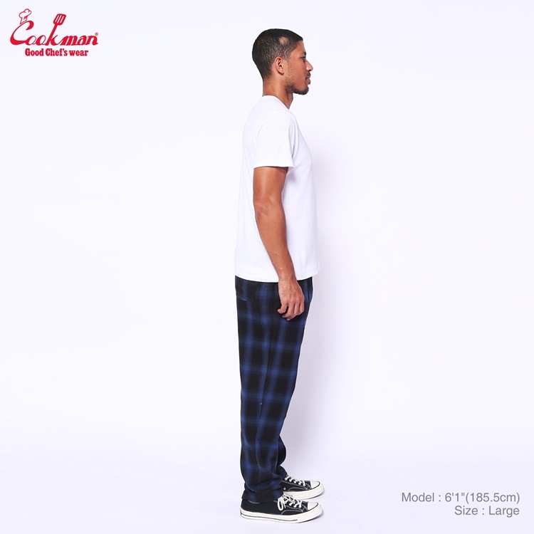 �����եѥ�� Chef Pants Tweed Ombre Check Blue