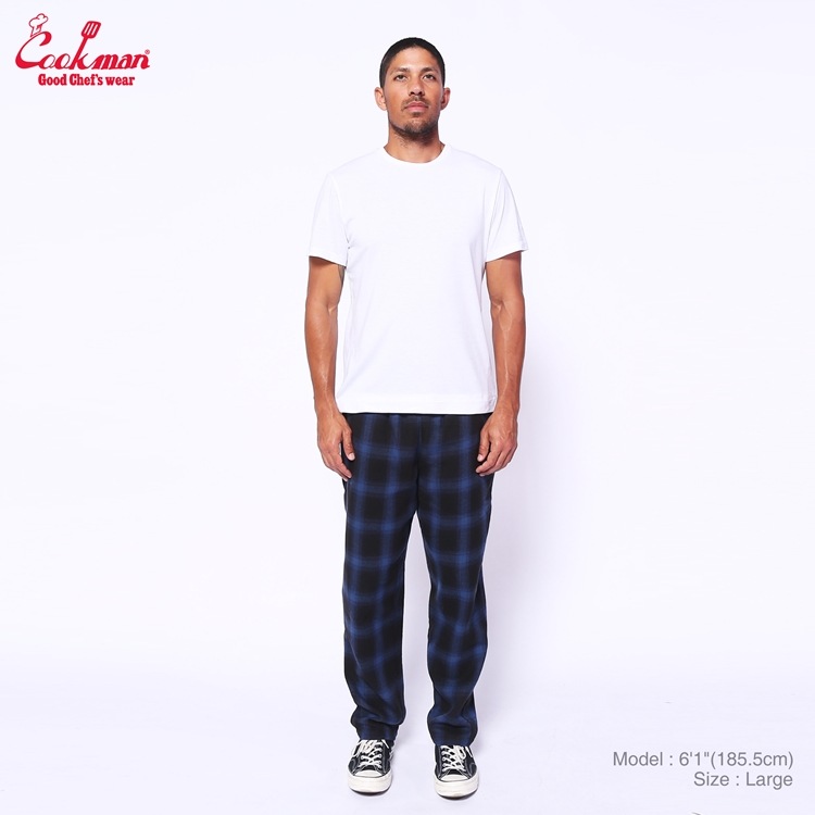 �����եѥ�� Chef Pants Tweed Ombre Check Blue