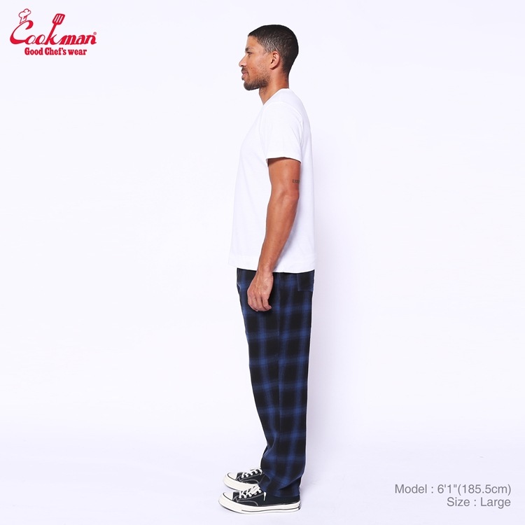 �����եѥ�� Chef Pants Tweed Ombre Check Blue