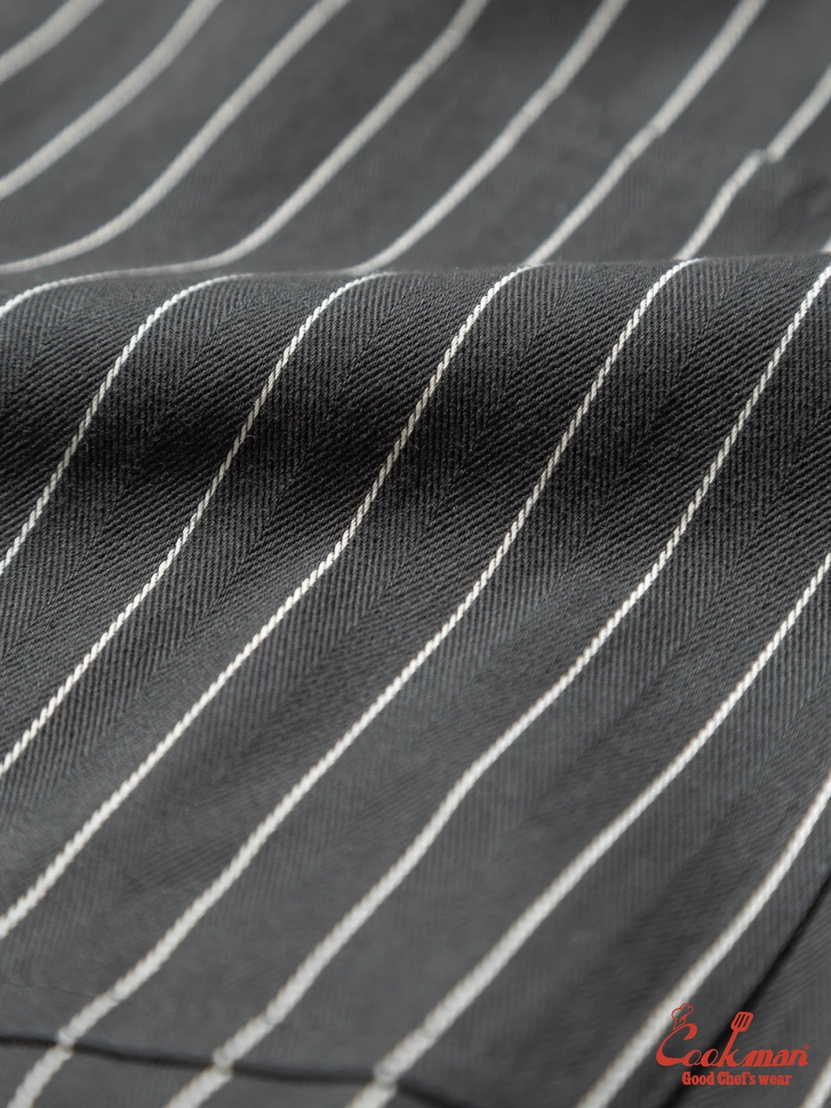 �����եѥ�� Chef Pants Short Front Pocket Herringbone Stripe Charcoal
