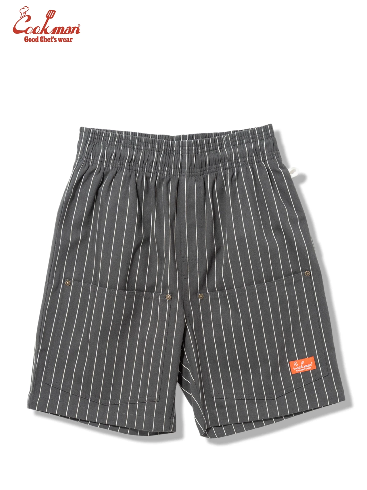 �����եѥ�� Chef Pants Short Front Pocket Herringbone Stripe Charcoal