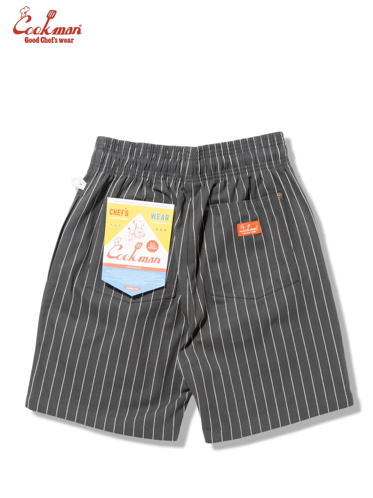 �����եѥ�� Chef Pants Short Front Pocket Herringbone Stripe Charcoal