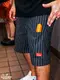 �����եѥ�� Chef Pants Short Front Pocket Herringbone Stripe Charcoal