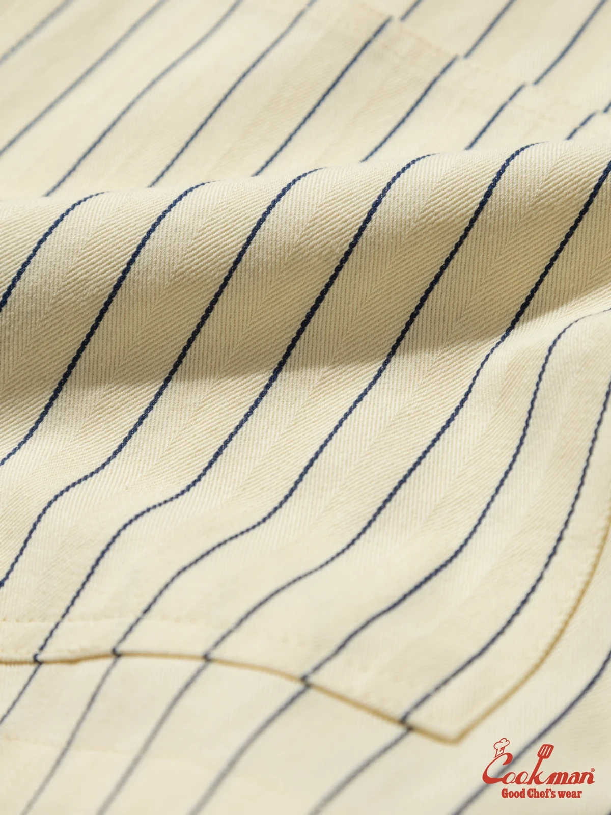 �����եѥ�� Chef Pants Short Front Pocket Herringbone Stripe Cream