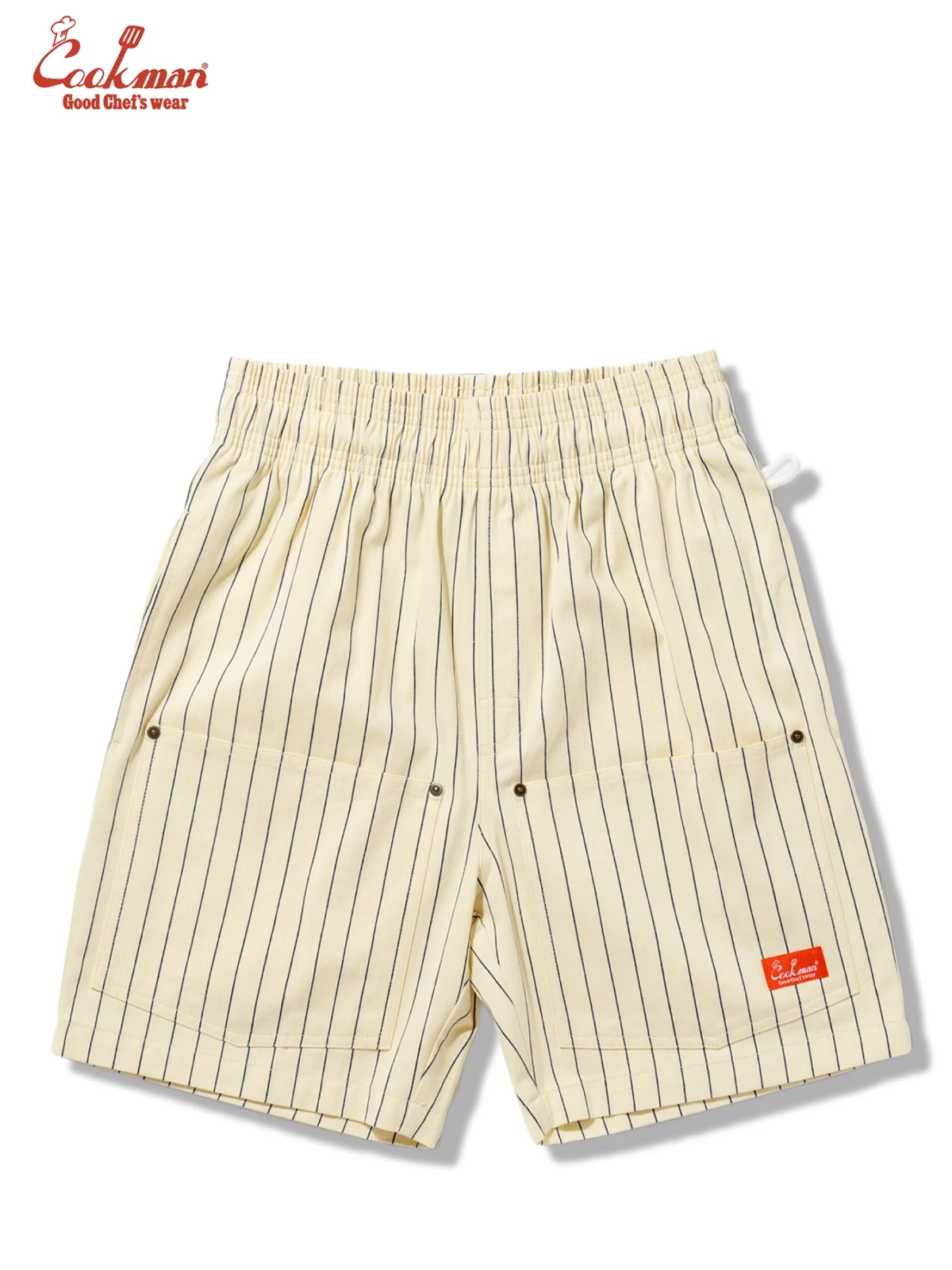 �����եѥ�� Chef Pants Short Front Pocket Herringbone Stripe Cream