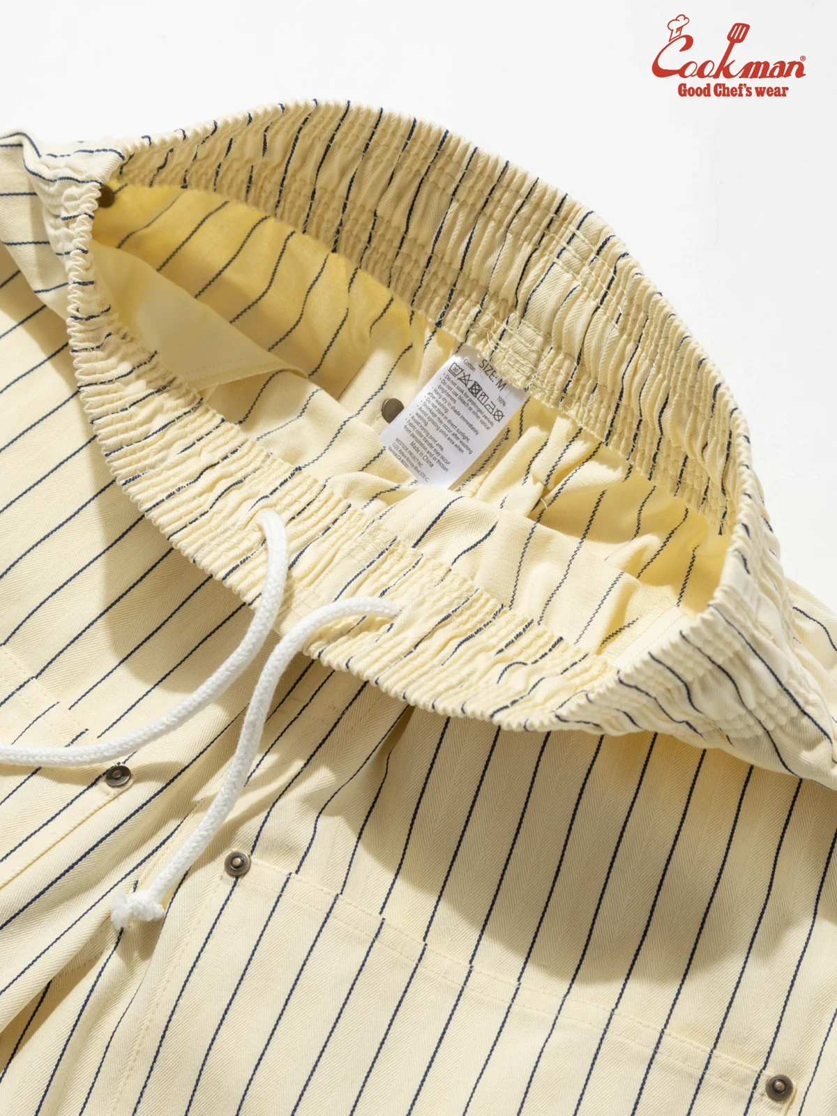 �����եѥ�� Chef Pants Short Front Pocket Herringbone Stripe Cream