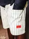 �����եѥ�� Chef Pants Short Front Pocket Herringbone Stripe Cream